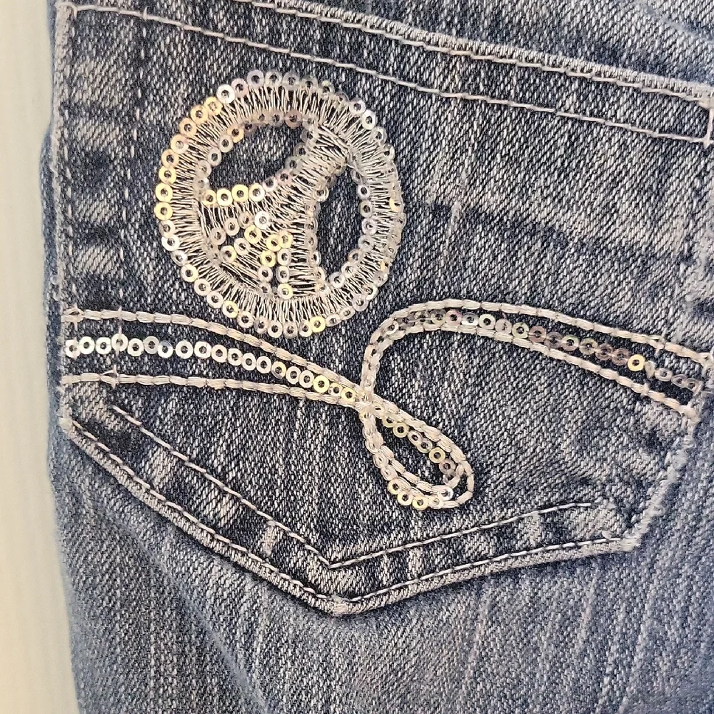 Y2K JUSTICE JEANS SIMPLY LOW‎ DISTRESSED DENIM BLUE JEANS GIRLS SZ 6R